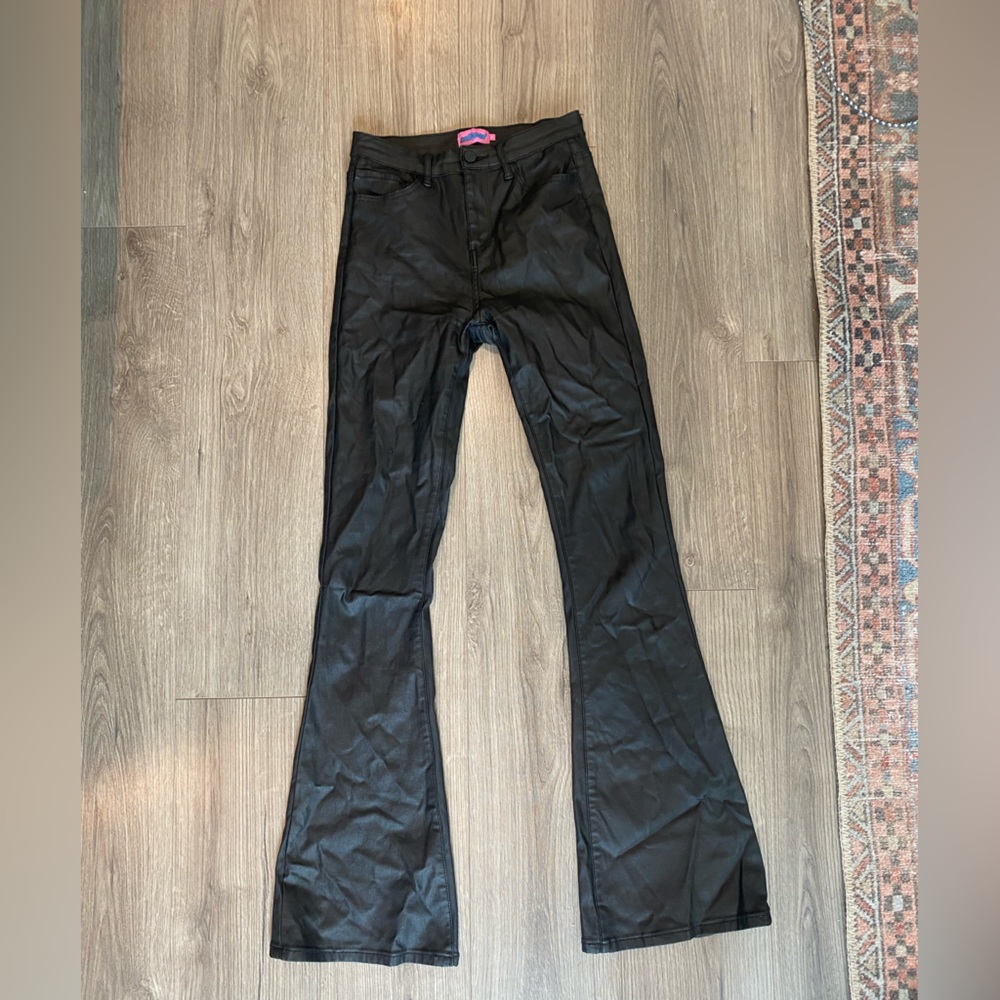 Edikted Leather Flare Pants